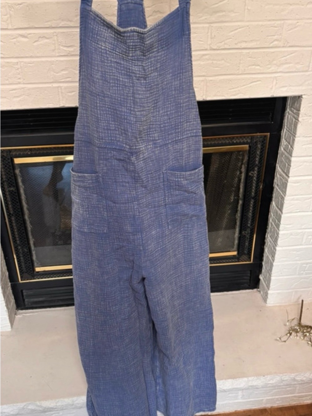 Blue Women’s Linen Blend Overalls